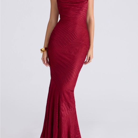 House of CB Dresses & Skirts - House of CB Nalani Deep red satin maxi evening Dress